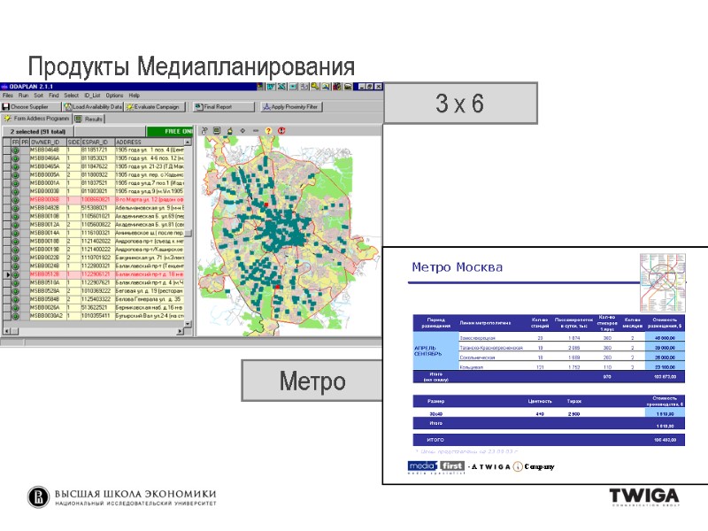 Метро 3 x 6 Продукты Медиапланирования Метро 3 x 6 Продукты Медиапланирования
